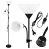 Lampa Stojąca Podłogowa LED 176cm Do Czytania E27 E14 regulowana czarna-5904703022671
