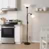 Lampa Stojąca Podłogowa LED 176cm Do Czytania E27 E14 regulowana czarna-5904703022671