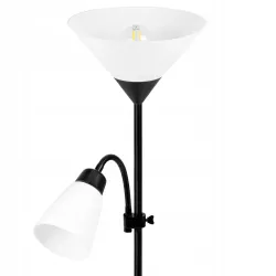 Lampa Stojąca Podłogowa LED 176cm Do Czytania E27 E14 regulowana czarna-5904703022671