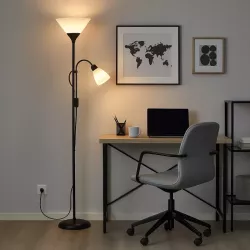 Lampa Stojąca Podłogowa LED 176cm Do Czytania E27 E14 regulowana czarna-5904703022671