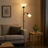 Lampa Stojąca Podłogowa LED 176cm Do Czytania E27 E14 regulowana czarna-5904703022671