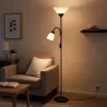 Lampa Stojąca Podłogowa LED 176cm Do Czytania E27 E14 regulowana czarna-5904703022671