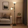 Lampa Stojąca Podłogowa LED 176cm Do Czytania E27 E14 regulowana czarna-5904703022671
