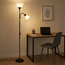 Lampa Stojąca Podłogowa LED 176cm Do Czytania E27 E14 regulowana czarna-5904703022671