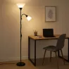 Lampa Stojąca Podłogowa LED 176cm Do Czytania E27 E14 regulowana czarna-5904703022671