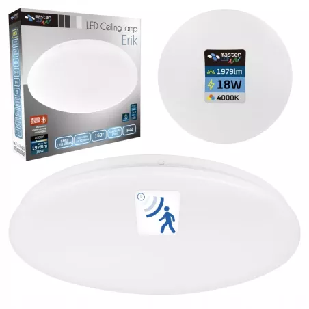 PLAFON LED Lampa sufitowa panel 18W 4000K CZUJNIK RUCHU DIP natynkowy-5904703023456