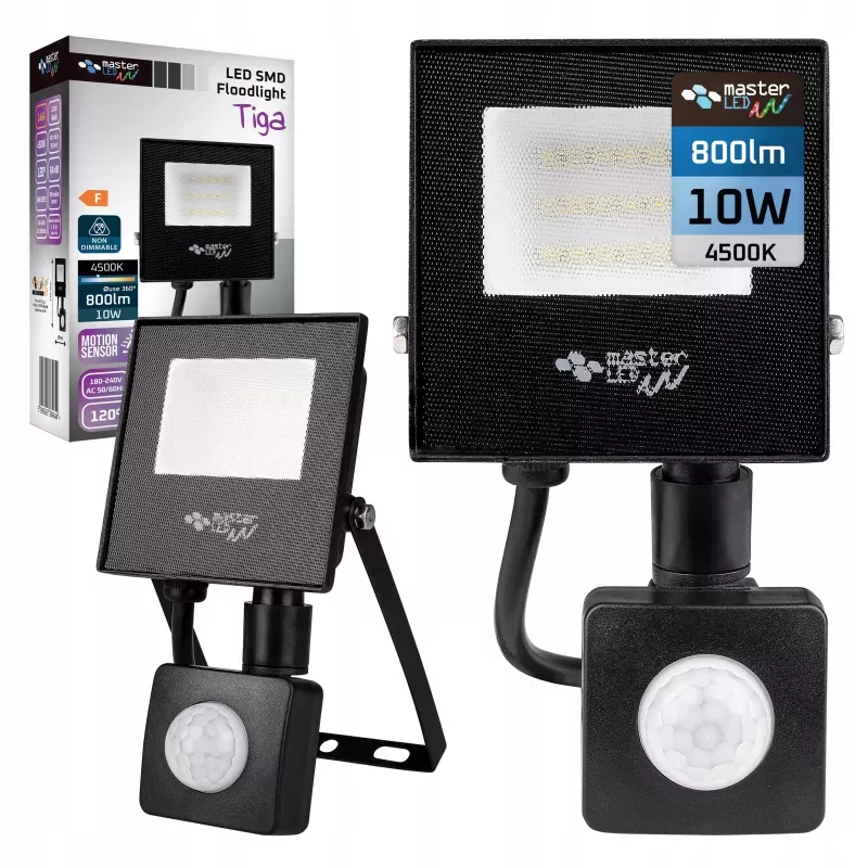 HALOGEN LED z czujnikiem ruchu naświetlacz lampa 10W 4500K ZEWNĘTRZNY IP65-5908263384644