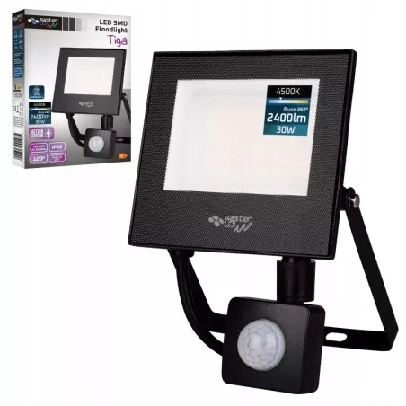 HALOGEN LED z czujnikiem ruchu naświetlacz lampa 30W 4500K ZEWNĘTRZNY IP65-5908263384668