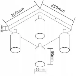 Lampa sufitowa Kinkiet oprawa halogenowa 4xGU10-5908263386440