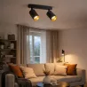 Lampa sufitowa Oprawa halogenowa 2x E27 LED Kinkiet ruchomy złoty-5908263386754