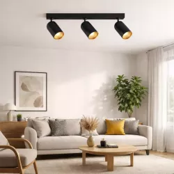 Lampa sufitowa Oprawa halogenowa 3x E27 LED Kinkiet ruchomy złoty-5908263386761