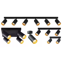 Lampa sufitowa Oprawa halogenowa 3x E27 LED Kinkiet ruchomy złoty-5908263386761