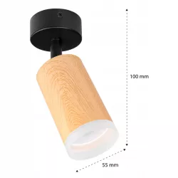 Lampa sufitowa kinkiet OPRAWA HALOGENOWA GU10 LED SPOT DREWNIANA RUCHOMA-5904703013624