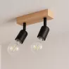 Lampa sufitowa kinkiet wisząca żyrandol LED 2x E27 oprawa LOFT DREWNO-5904703018544
