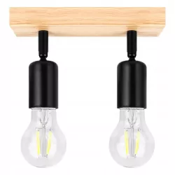 Lampa sufitowa kinkiet wisząca żyrandol LED 2x E27 oprawa LOFT DREWNO-5904703018544