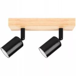 Lampa sufitowa kinkiet wisząca żyrandol LED 2x E27 oprawa LOFT DREWNO-5904703018544