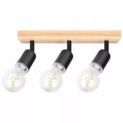 Lampa sufitowa wisząca kinkiet żyrandol LED 3x E27 oprawa LOFT DREWNO-5904703018568