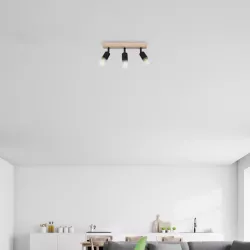 Lampa sufitowa wisząca kinkiet żyrandol LED 3x E27 oprawa LOFT DREWNO-5904703018568