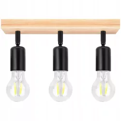Lampa sufitowa wisząca kinkiet żyrandol LED 3x E27 oprawa LOFT DREWNO-5904703018568