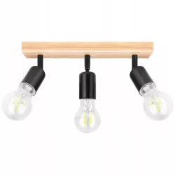 Lampa sufitowa wisząca kinkiet żyrandol LED 3x E27 oprawa LOFT DREWNO-5904703018568