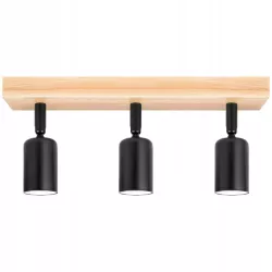 Lampa sufitowa wisząca kinkiet żyrandol LED 3x E27 oprawa LOFT DREWNO-5904703018568