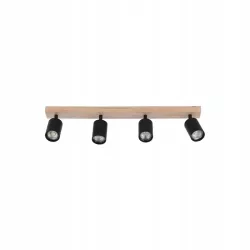KINKIET LED GU10 DABI CZARNY RUCHOMY STAL DREWNO 4X35W-5904703018650
