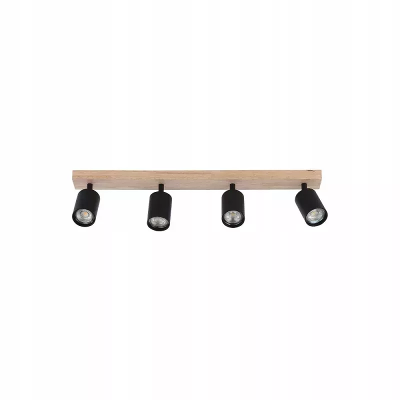 KINKIET LED GU10 DABI CZARNY RUCHOMY STAL DREWNO 4X35W-5904703018650