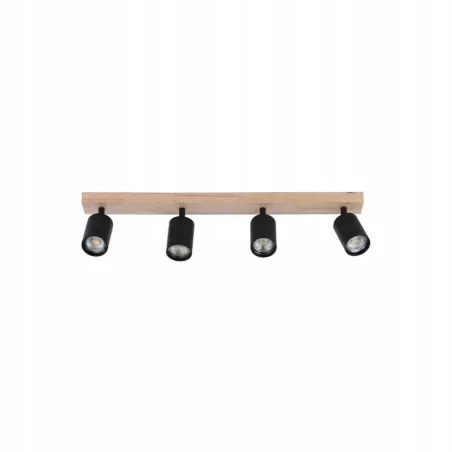 KINKIET LED GU10 DABI CZARNY RUCHOMY STAL DREWNO 4X35W-5904703018650