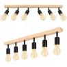 Lampa sufitowa wisząca kinkiet żyrandol LED 6x E27 oprawa LOFT DREWNO-5904703018582