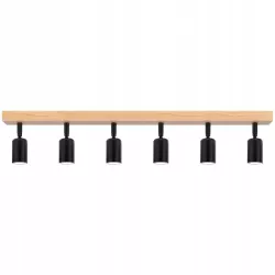 Lampa sufitowa wisząca kinkiet żyrandol LED 6x E27 oprawa LOFT DREWNO-5904703018582