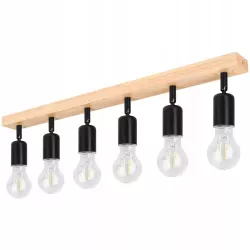 Lampa sufitowa wisząca kinkiet żyrandol LED 6x E27 oprawa LOFT DREWNO-5904703018582