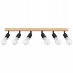 Lampa sufitowa wisząca kinkiet żyrandol LED 6x E27 oprawa LOFT DREWNO-5904703018582