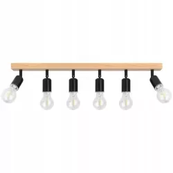 Lampa sufitowa wisząca kinkiet żyrandol LED 6x E27 oprawa LOFT DREWNO-5904703018582