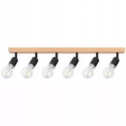 Lampa sufitowa wisząca kinkiet żyrandol LED 6x E27 oprawa LOFT DREWNO-5904703018582