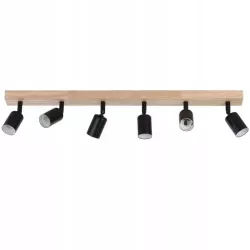 LAMPA sufitowa KINKIET ścienny regulowany spot 6x GU10 LOFT drewniany-5904703018667