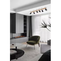 LAMPA sufitowa KINKIET ścienny regulowany spot 6x GU10 LOFT drewniany-5904703018667