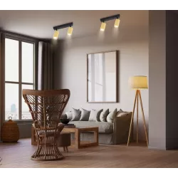 LAMPA sufitowa KINKIET LED ścienny Spot regulowany 2x GU10 oprawa czarna-5904703021797