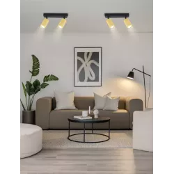 LAMPA sufitowa KINKIET LED ścienny Spot regulowany 2x GU10 oprawa czarna-5904703021797
