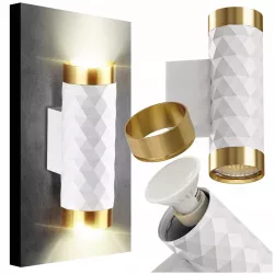 KINKIET ŚCIENNY LAMPA ŚCIENNA GU10 BIAŁY ZŁOTY LAMPA WEWNĘTRZNA DO CZYTANIA-5904703021919