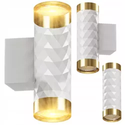 KINKIET ŚCIENNY LAMPA ŚCIENNA GU10 BIAŁY ZŁOTY LAMPA WEWNĘTRZNA DO CZYTANIA-5904703021919