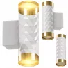 KINKIET ŚCIENNY LAMPA ŚCIENNA GU10 BIAŁY ZŁOTY LAMPA WEWNĘTRZNA DO CZYTANIA-5904703021919