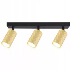 Lampa SPOT POTRÓJNY Kinkiet GU10 LED Glamour ruchomy x3 czarno-złota-5904703022015