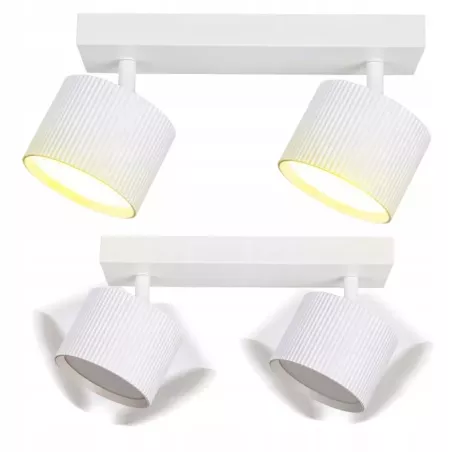 LAMPA sufitowa KINKIET LED ścienny Spot ruchomy 2x GX53 oprawa biała-5904703021711