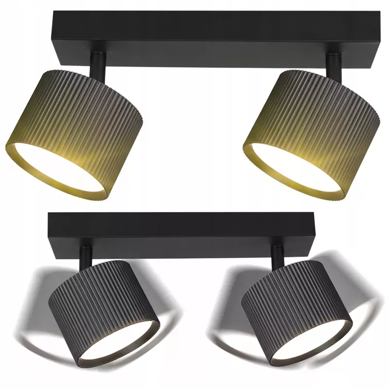 LAMPA sufitowa KINKIET LED ścienny Spot ruchomy 2x GX53 oprawa czarna-5904703021704
