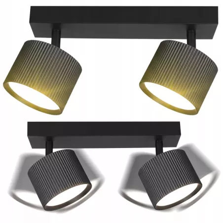 LAMPA sufitowa KINKIET LED ścienny Spot ruchomy 2x GX53 oprawa czarna-5904703021704