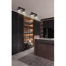 LAMPA sufitowa KINKIET LED ścienny Spot ruchomy 2x GX53 oprawa czarna-5904703021704
