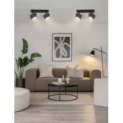 LAMPA sufitowa KINKIET LED ścienny Spot ruchomy 2x GX53 oprawa czarna-5904703021704