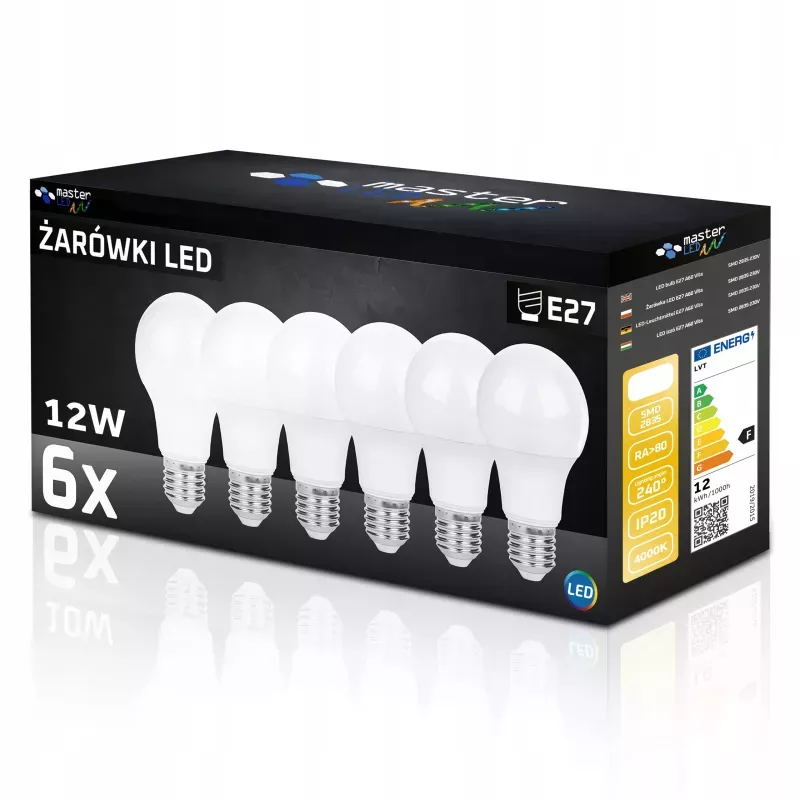 Żarówka LED E27 12W 4000K neutralna Premium nie mruga-5903002032961