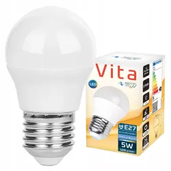 Żarówka LED E27 5W biały ciepły 2700K 400lm kula G45 230V MOCNA PREMIUM-5903002032978