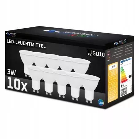 Żarówka LED GU10 3W biały neutralny 4000K 230V MOCNA NIEMRUGAJĄCA PREMIUM-5903002032787
